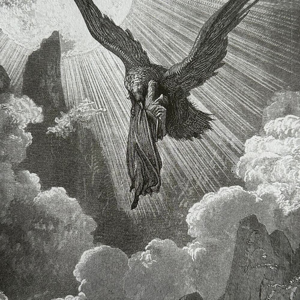 Dore, Eagle, Portals of Purgatory, Divine Comedy Engraving Print ~ 250803-WH 705